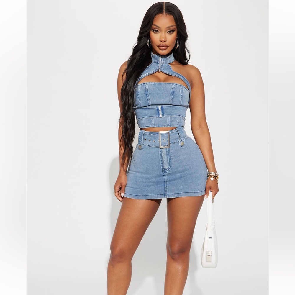 Denim Skirt Set